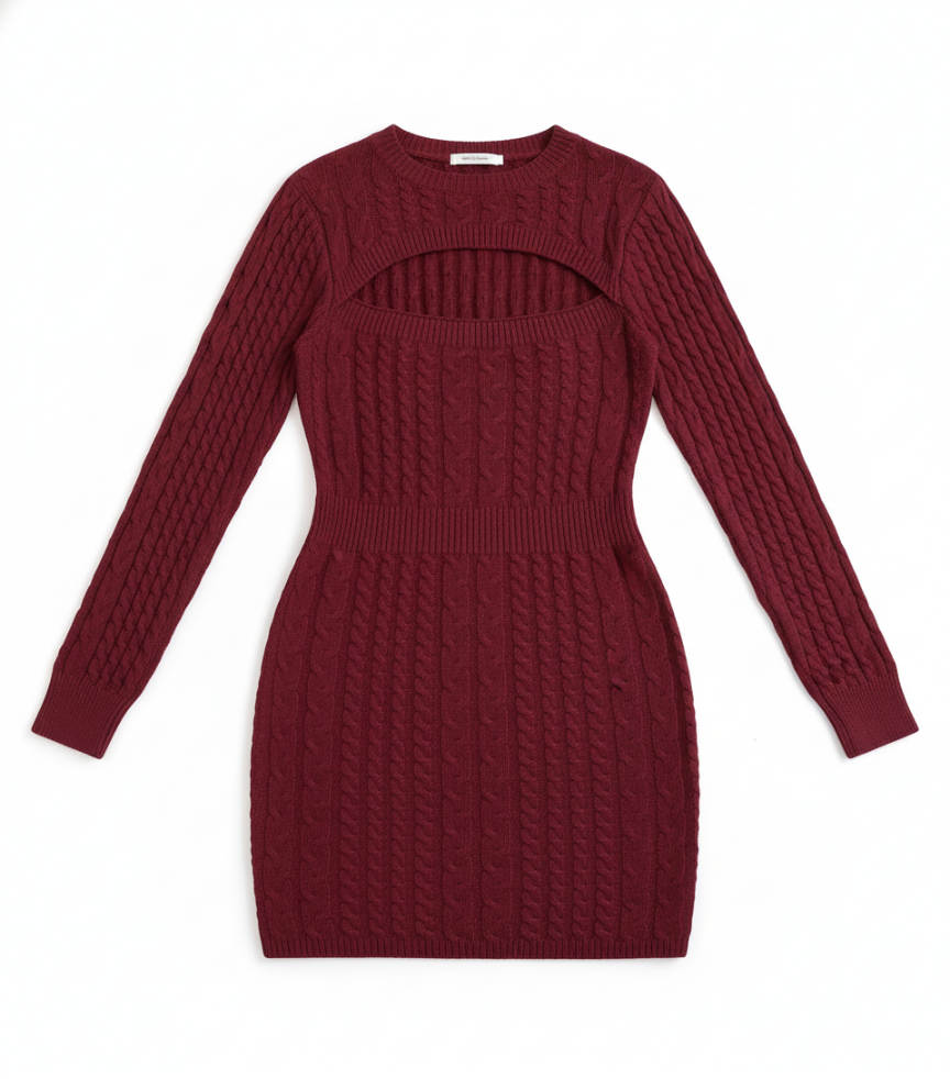 The 'Cozy-Chic' Cut-Out Knit Mini Dress