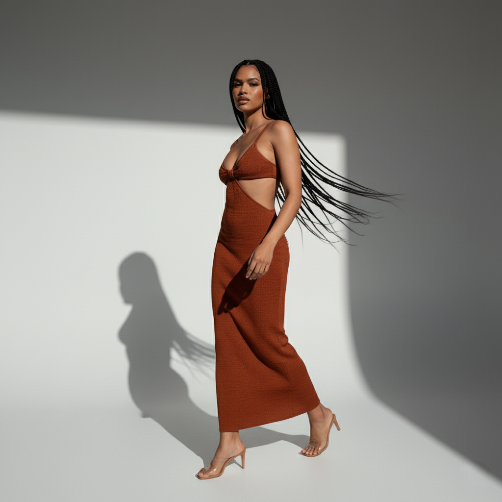 The 'Golden Hour' Knit Cut-Out Maxi Dress