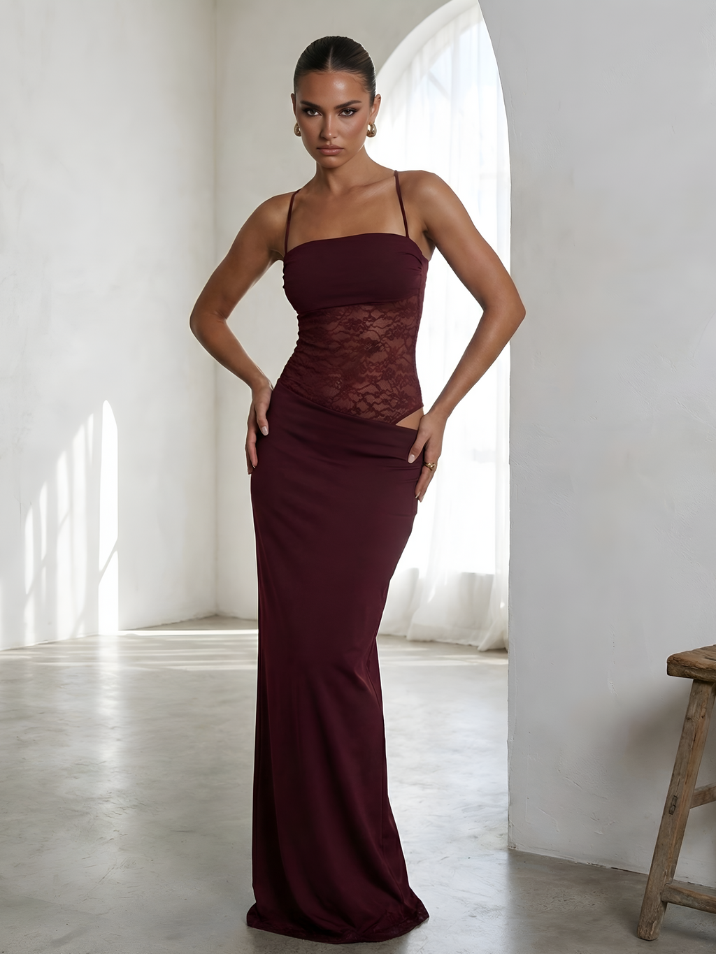 Luxe Lace Illusion Maxi Dress