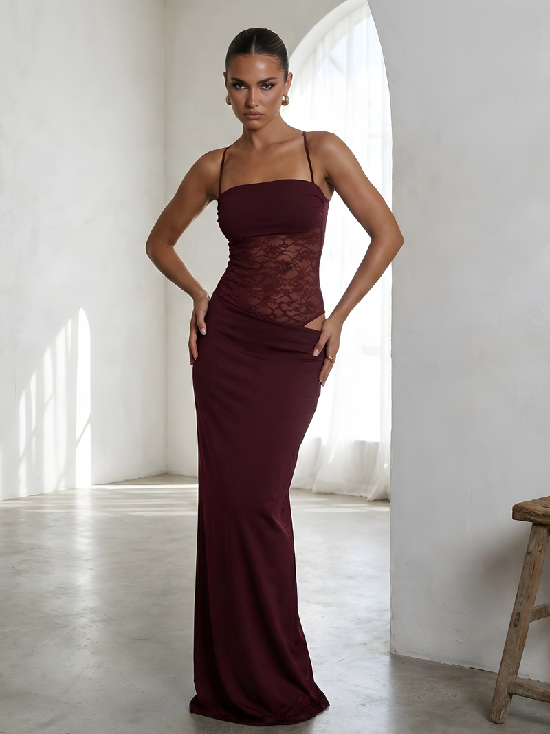 Luxe Lace Illusion Maxi Dress