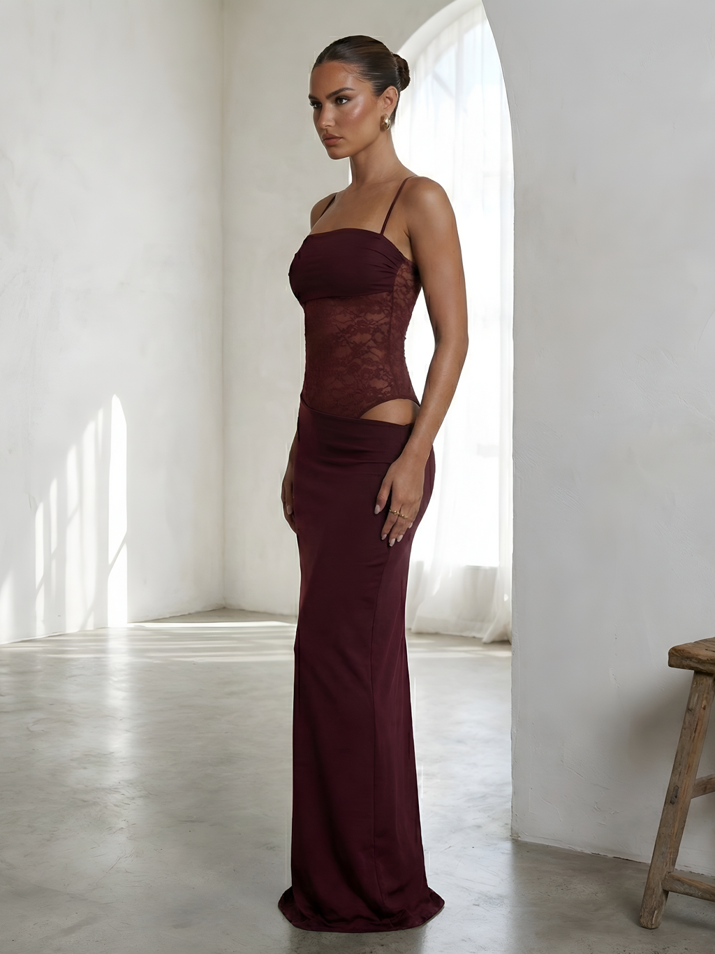 Luxe Lace Illusion Maxi Dress