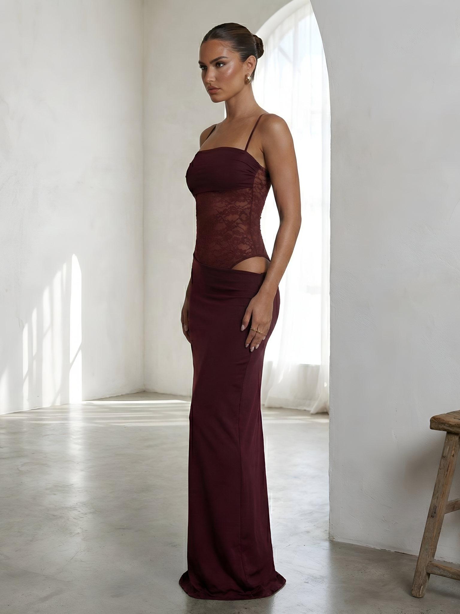 Luxe Lace Illusion Maxi Dress