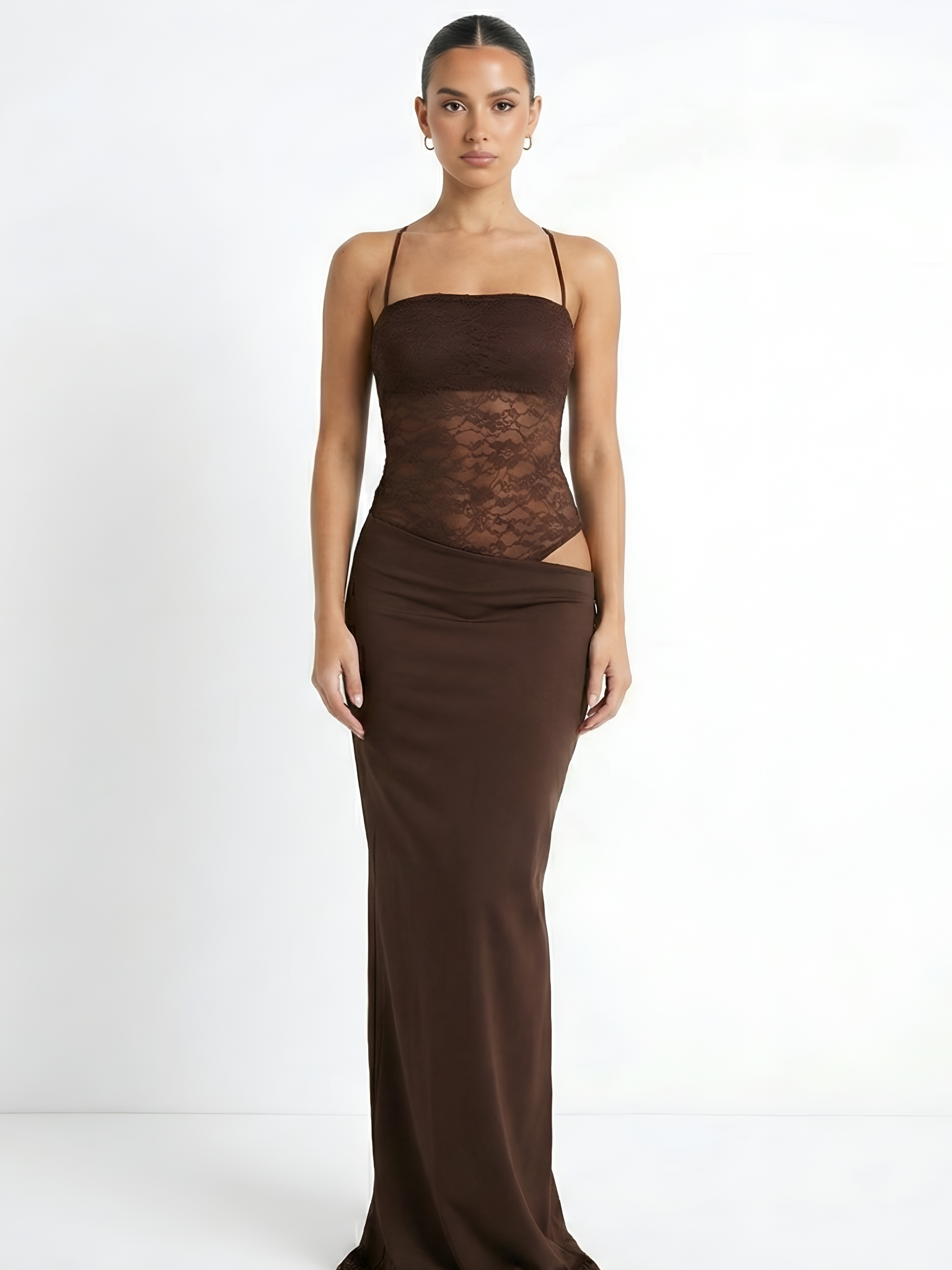 Luxe Lace Illusion Maxi Dress
