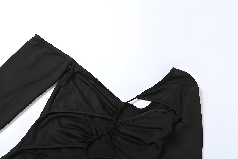 La mini-robe froncée à découpes « Nightcrawler »