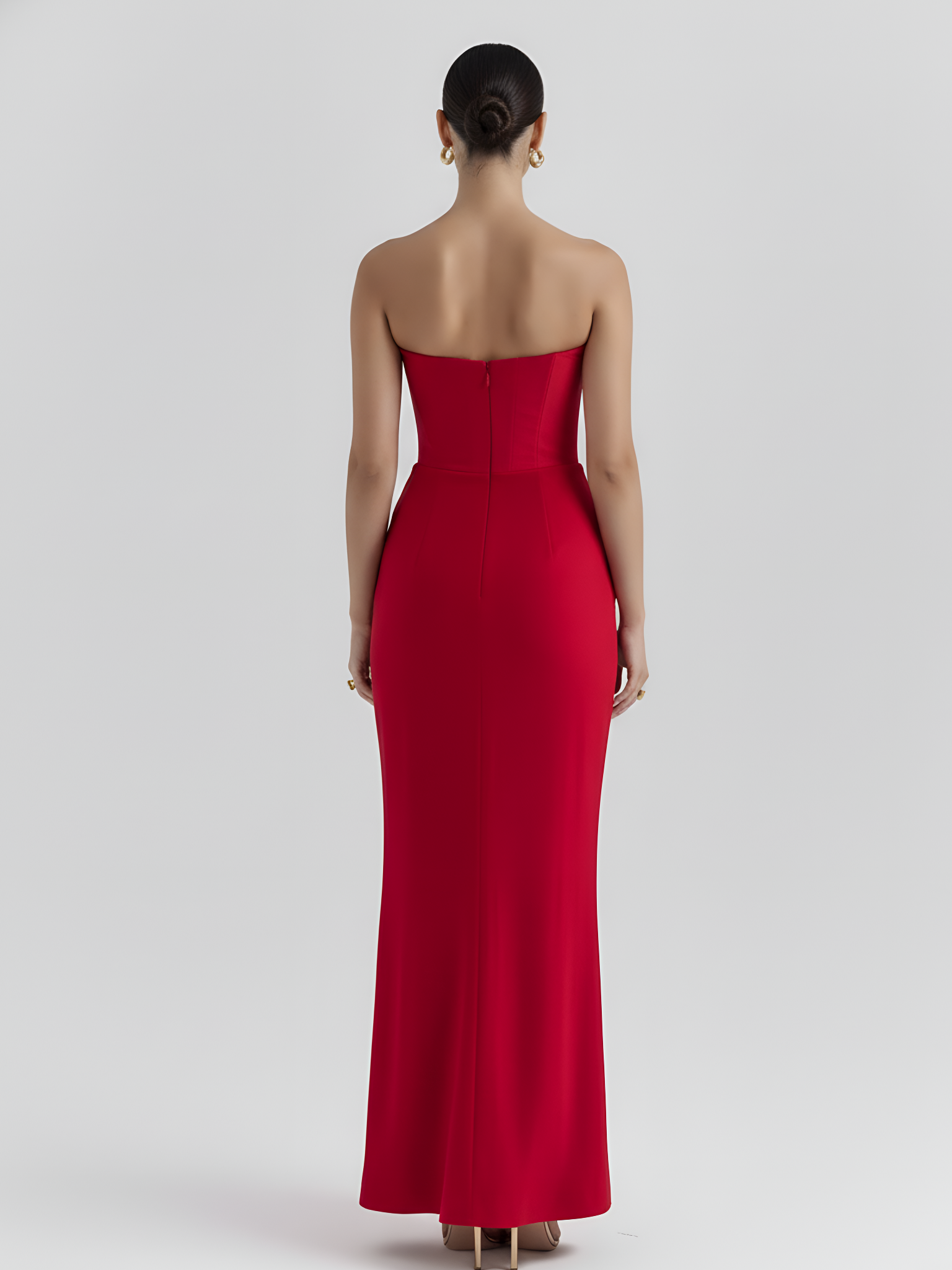 Sculpted Corset Draped Evening Gown