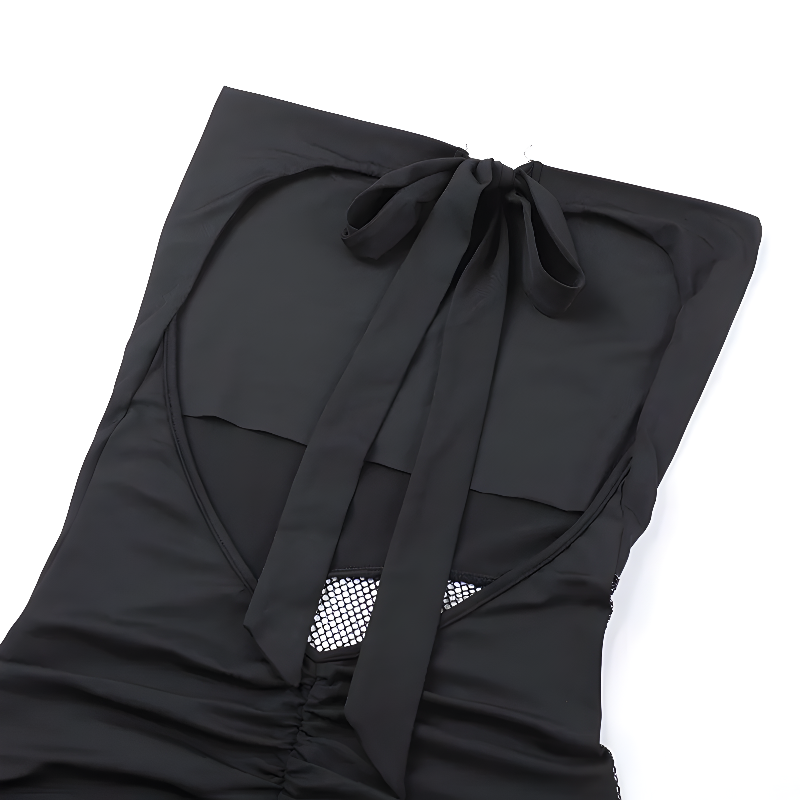 Cowl Neck Halter Mini Dress