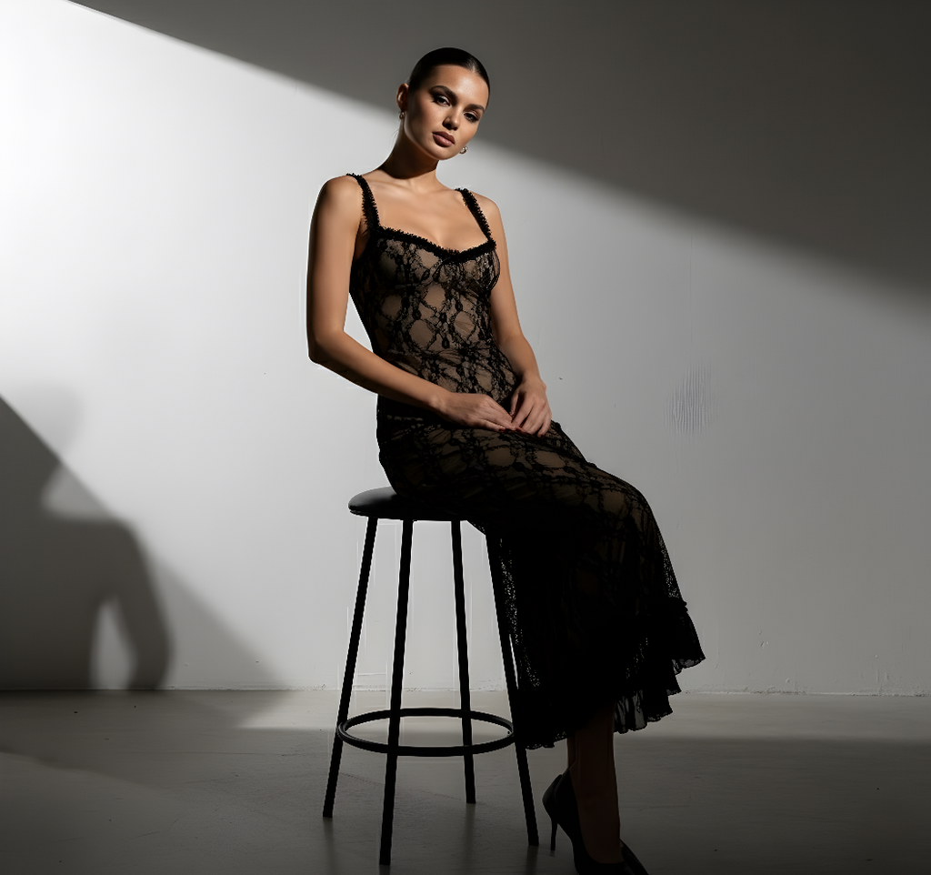 The Midnight Hour Lace Slip Maxi Dress